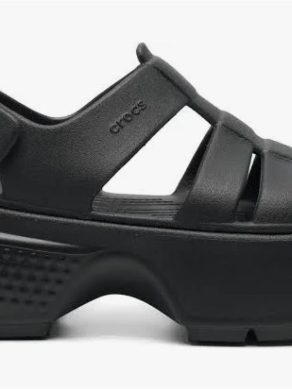 Crocs Women's Black Platform Fisherman Sandal